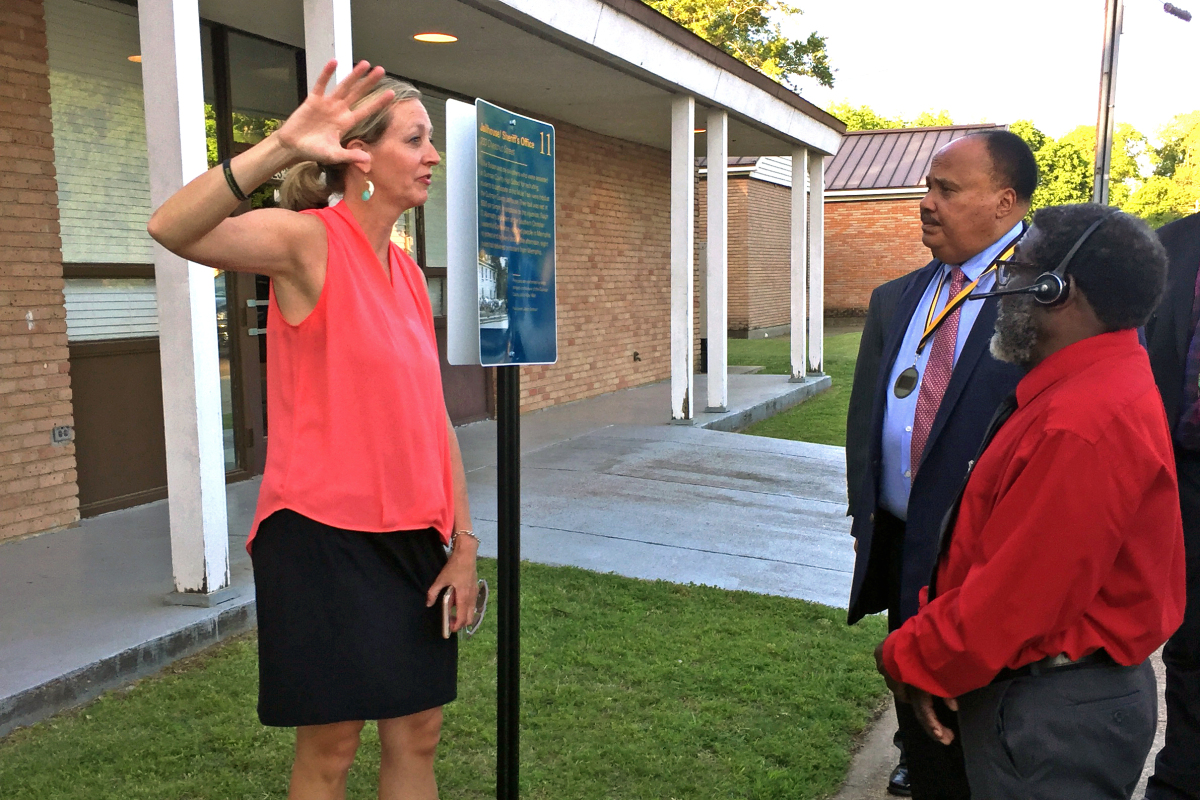 CSTC director Leah Kemp told the story of the Marking the Mule project during Martin Luther King III’s visit to Marks.