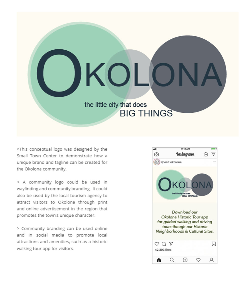 &quot;Okolona&quot; conceptual logo at top with description below